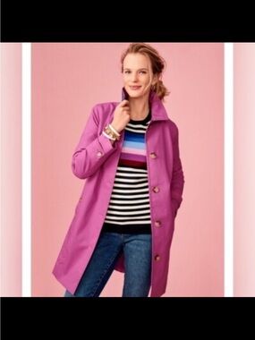 Talbots Fuchsia Single-Breasted Trench Coat